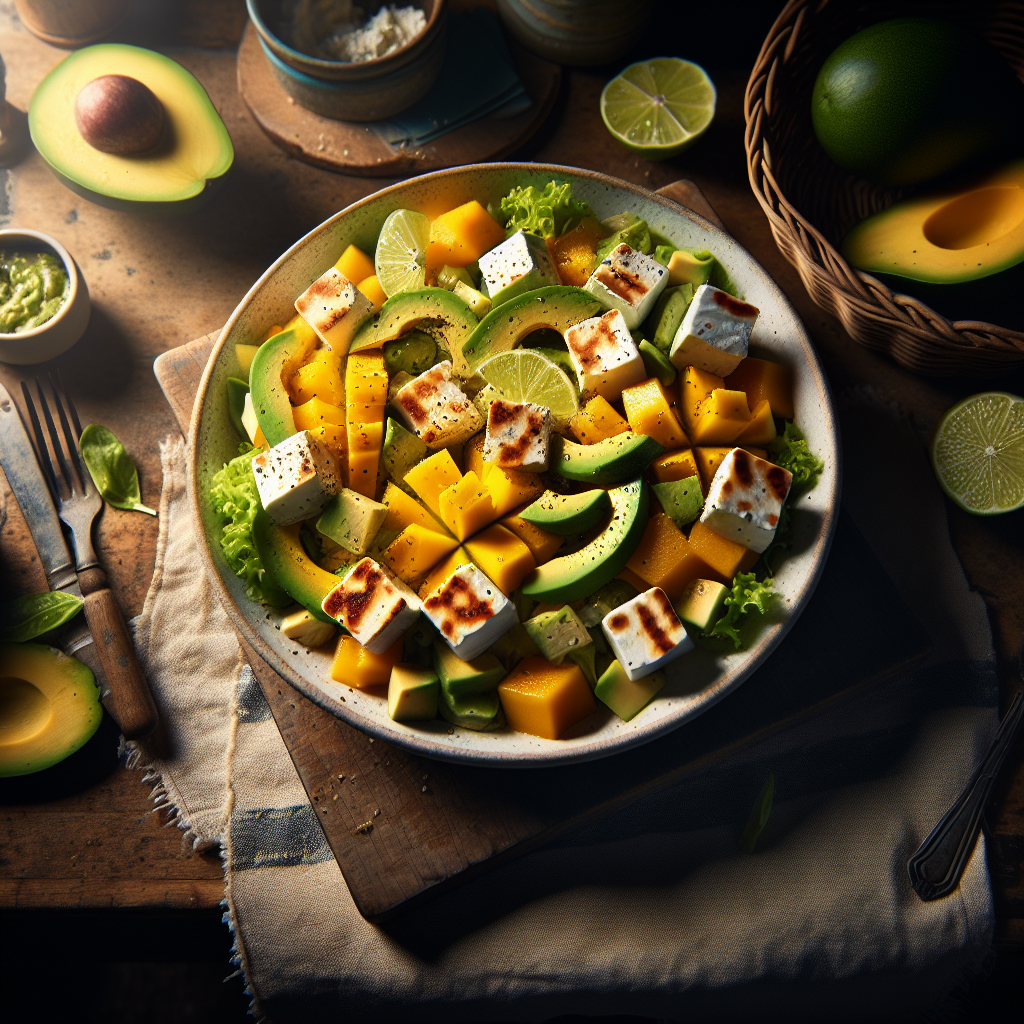 Mangosallad med Halloumi och Avokado