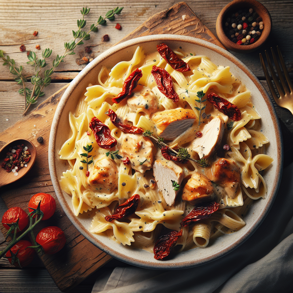 Krämig Kycklingpasta med Soltorkade Tomater — recept